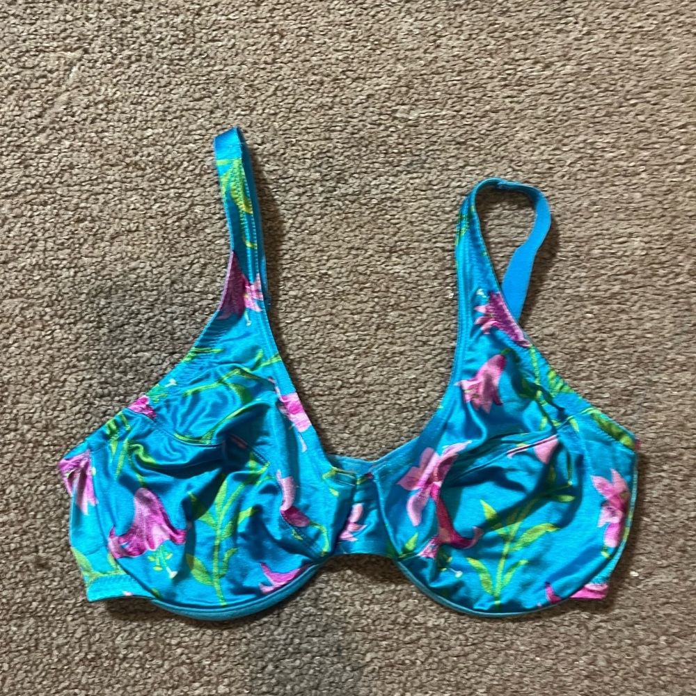 Vintage 90s Tropical Brassier Swim Top